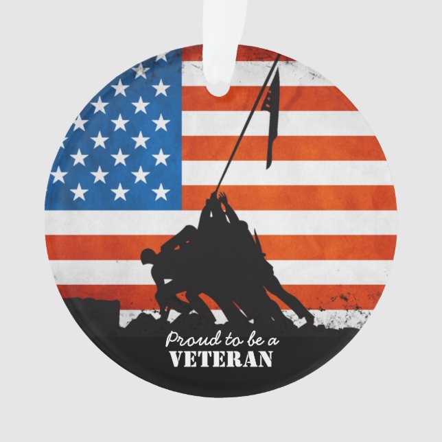 Proud to be a Veteran Ornament (Front)