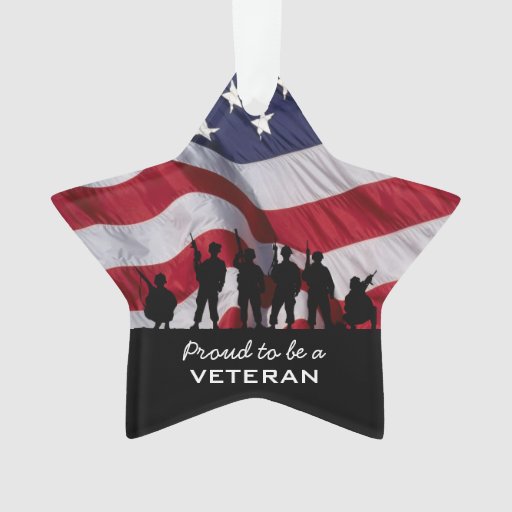 Proud to be a Veteran - Soldiers silhouette Ornament