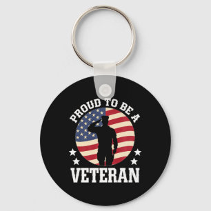 Proud To Be A Veteran Usa Soldiers Military Patrio Keychain