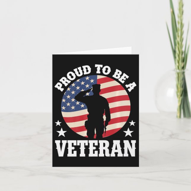 Proud To Be A Veteran Usa Veteran Military Honor S Card (Front)