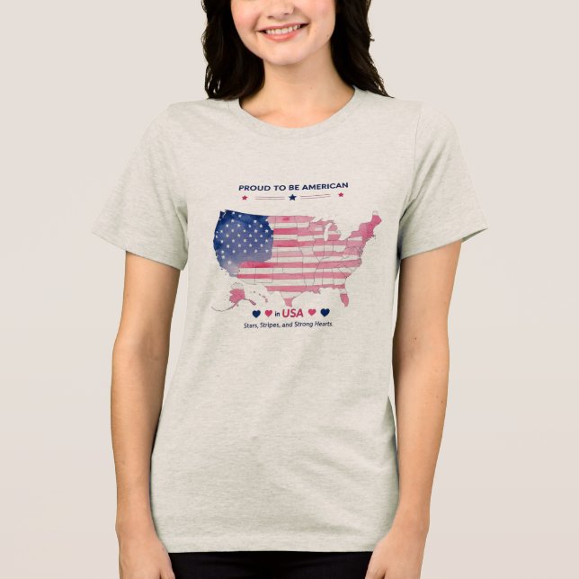 Proud to Be American Bella+Canvas Women's  Tri-Blend Shirt (Front)