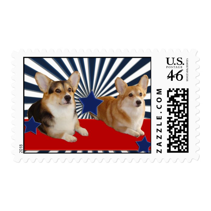 Proud to be American corgies Postage Stamps