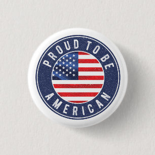 Proud to be american Flag T-Shirt Trucker Hat Button