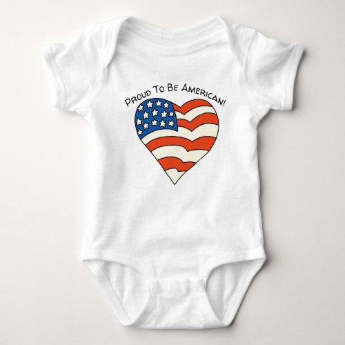 Proud To Be American Personalized Baby Bodysuit
