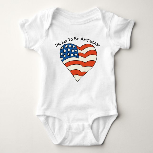 Proud To Be American Personalized Baby Bodysuit (Front)