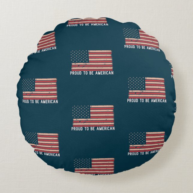 Proud to be American Round Pillow (Front)