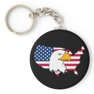 Proud to be American - US Flag keychain