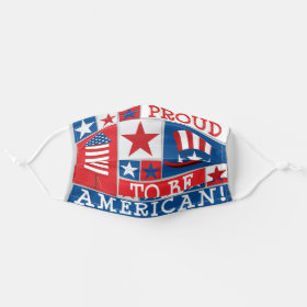 Proud to be American USA 4th of July Funky Pattern Cloth Face Mask