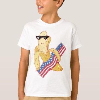 Proud to be an American 4th of July Banana Meme  T-Shirt