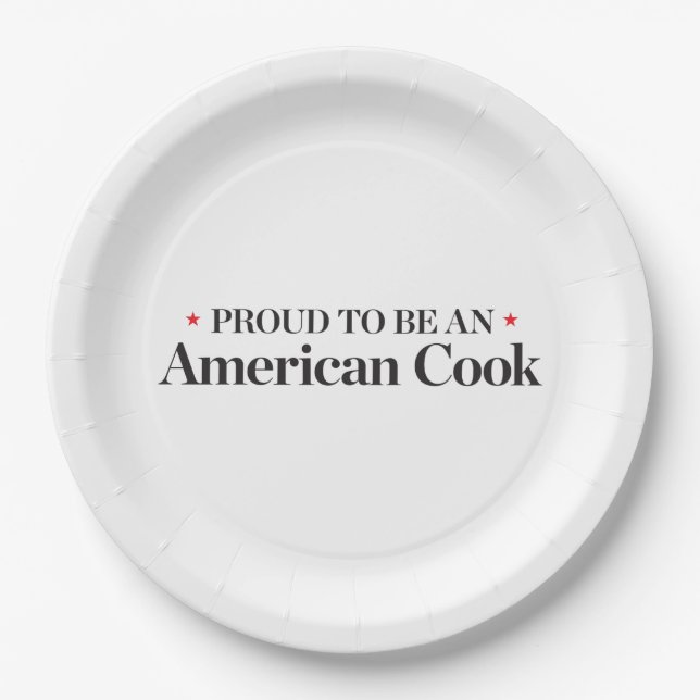 Proud to be an American Cook Paper Plates (Front)
