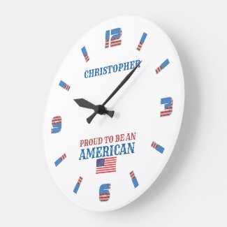 Proud To Be An American Large Clock