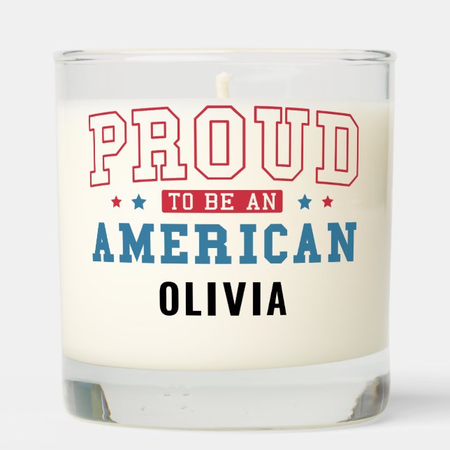 Proud to Be an American –Patriotic Citizenship Day Scented Candle (Back)