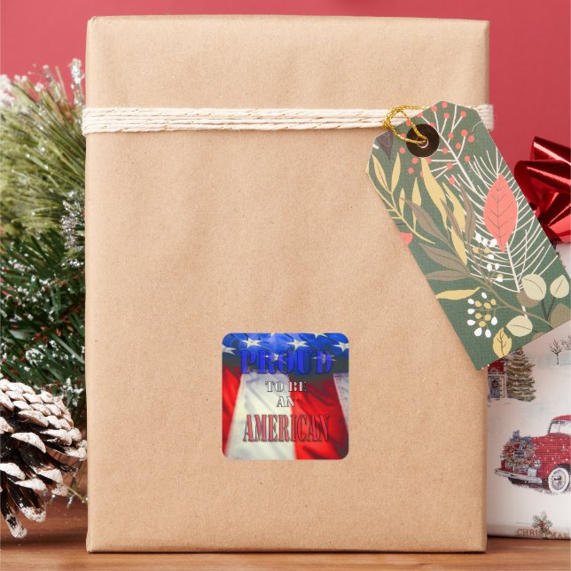 Proud to be an American Square Sticker (Holiday)