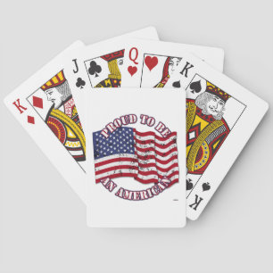 Proud To Be An American With USA Flag distressed Poker Cards