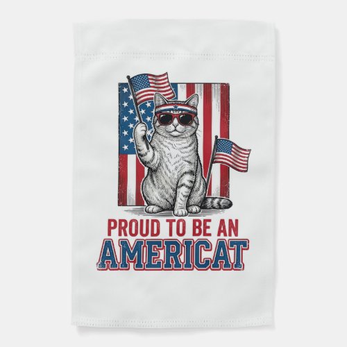 Proud To Be An Americat Patriotic Cat Shirt_1 Garden Flag