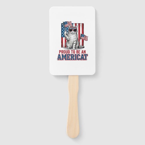 Proud To Be An Americat Patriotic Cat Shirt_1 Hand Fan