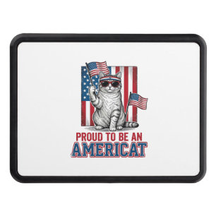 Proud To Be An Americat Patriotic Cat Shirt_1 Hitch Cover