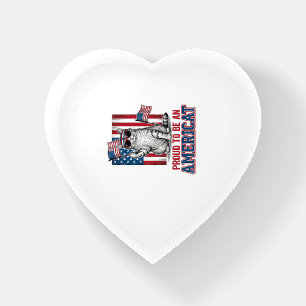 Proud To Be An Americat Patriotic Cat Shirt_1 Paperweight
