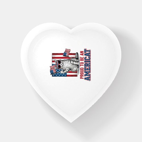 Proud To Be An Americat Patriotic Cat Shirt_1 Paperweight