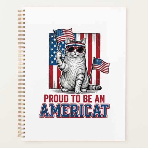 Proud To Be An Americat Patriotic Cat Shirt_1 Planner