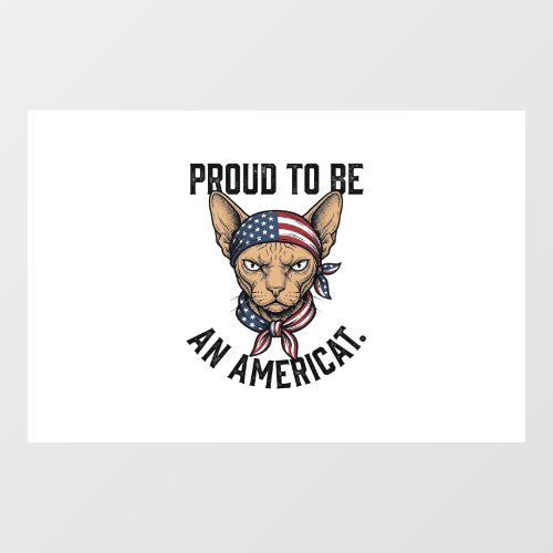Proud To Be An Americat Patriotic Cat Shirt_1 Window Cling