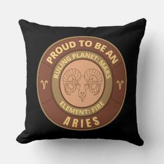 Proud to be an Aries Throw Pillow