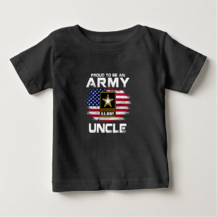 Proud To Be An Army Uncle With American Flag Gift Baby T-Shirt