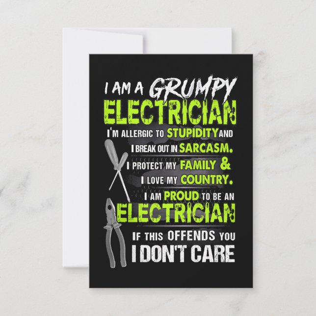 Proud to be an Electrician Card (Front)