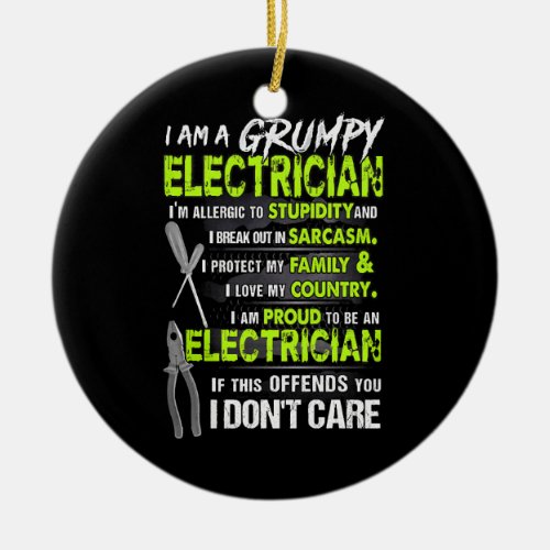 Proud to be an Electrician Ceramic Ornament