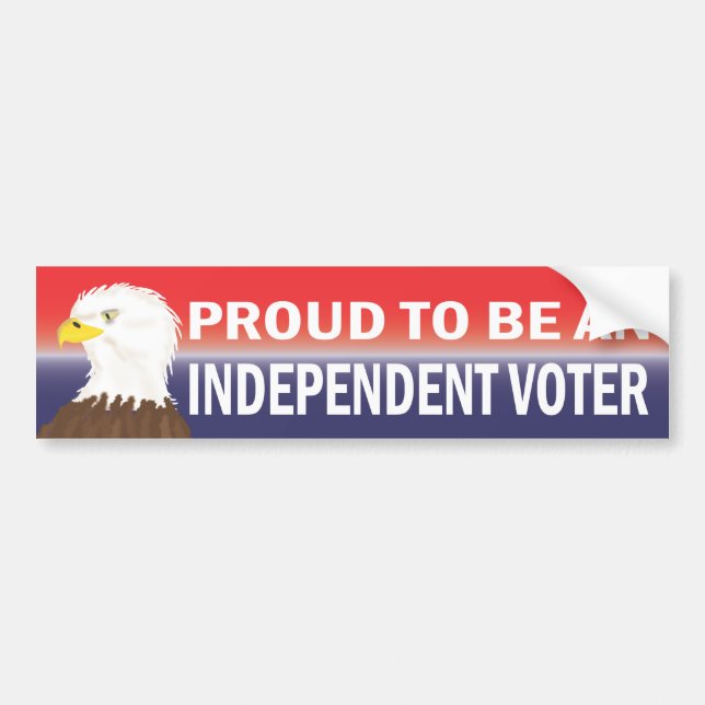 Proud to Be an Independent Voter Bumper Sticker (Front)
