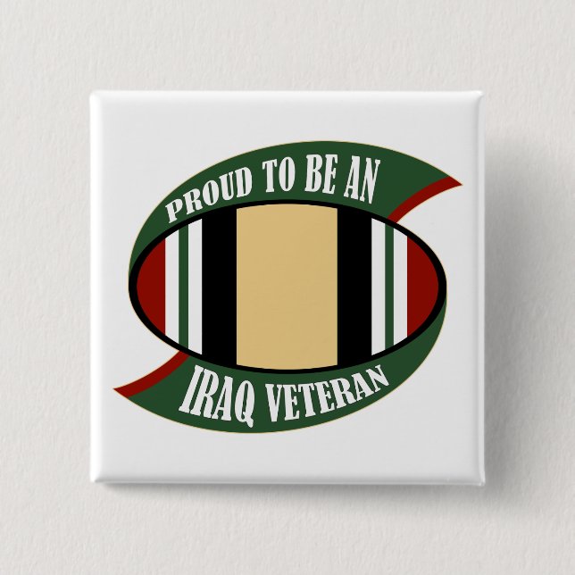 Proud To Be An Iraq Veteran Button (Front)
