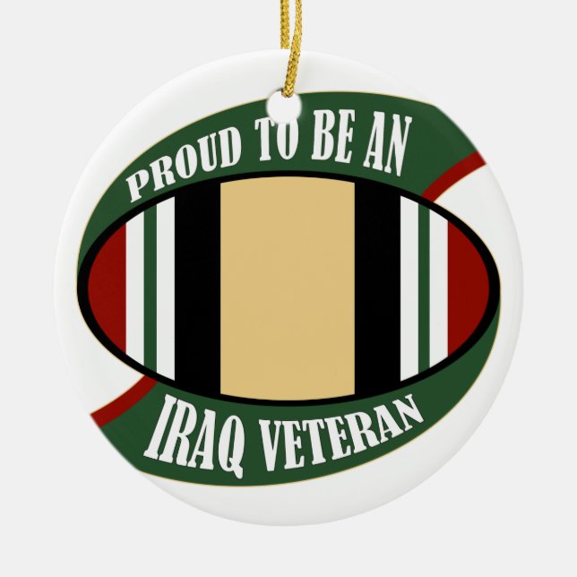 Proud To Be An Iraq Veteran Ceramic Ornament (Front)