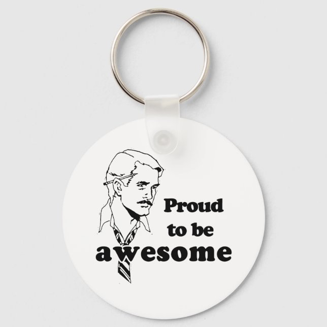 Proud to be Awesome retro Keychain (Front)
