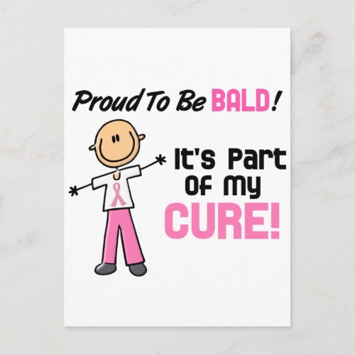 Proud To Be Bald Breast Cancer Stick Figure Postcard