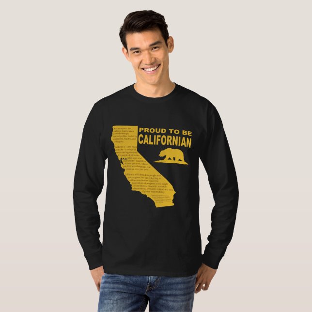 Proud to be Californian Men's Long-Sleeve Tee DK (Front Full)