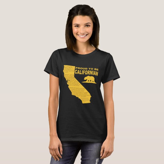 Proud to be Californian Women's Tee DK (Front Full)