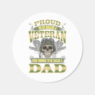 Proud to be Called a Veteran and Dad Classic Round Sticker