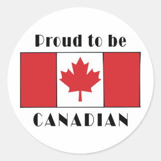 Proud To Be Canadian Classic Round Sticker