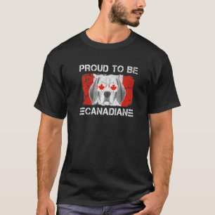Proud to be Canadian Flag Dog Lover Canada Roots P T-Shirt