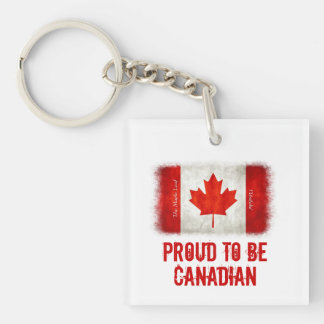 Proud to be Canadian Flag Keychain