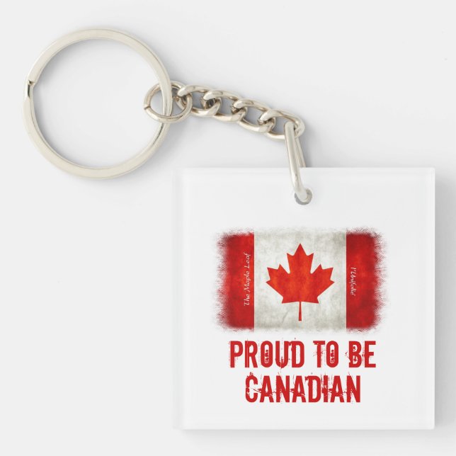 Proud to be Canadian Flag  Keychain (Front)