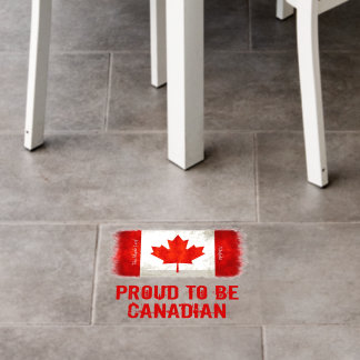 Proud to be Canadian Maple Leaf Flag Floor Decal