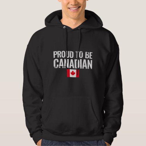 Proud To Be Canadian Vintage Canada Flagpng Hoodie