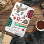 Proud to be Canadian | Watercolor Illustration Kitchen Towel<br><div class="desc">A perfect piece of collectable art for for anyone that loves Canada. Featuring watercolor illustrations of iconic Canadian symbols. Add your custom wording to this design by using the "Edit this design template" boxes on the right hand side of the item, or click the blue "Customize it" button to arrange...</div>