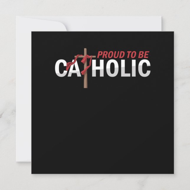 Proud To Be Catholic Church Pray Faith Religion Gi Invitation (Front)