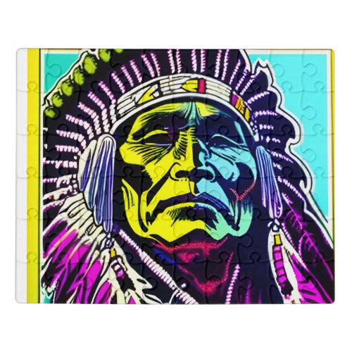 PROUD TO BE CHIEF NATIVE AMERICAN CHIEF JIGSAW PUZZLE