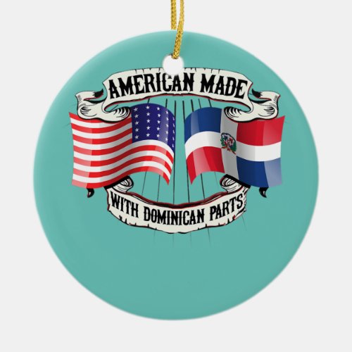 Proud To Be Dominican American Heritage Flag Ceramic Ornament