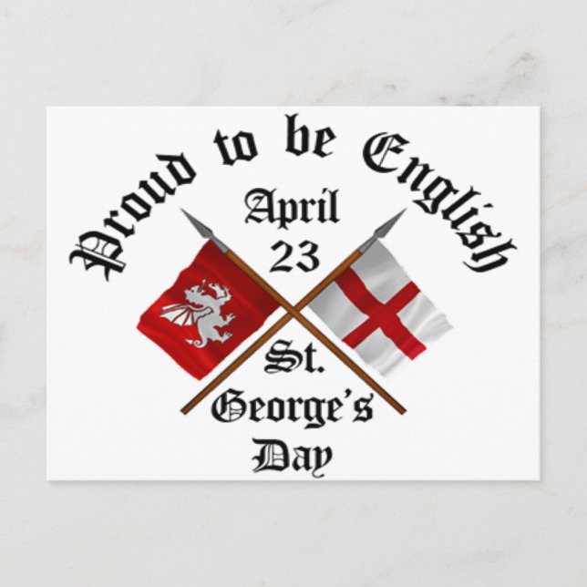 Proud-To-Be-English Saint Georges Day. Postcard (Front)