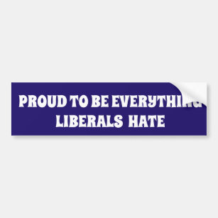 PROUD TO BE EVERYTHING LIBERALS HATE POLITICAL BUMPER STICKER