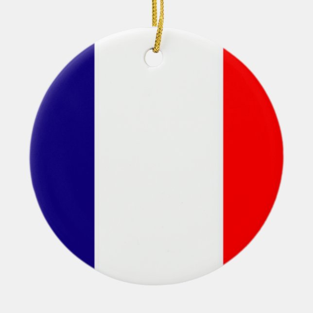Proud to be French Flag Christmas Ornament (Front)